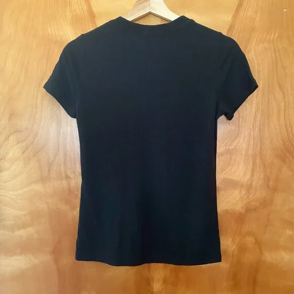 Allbirds Merino Wool Blend TrinoXO Sea Short Sleeve Tee Top Women's XS Black - Picture 5 of 7